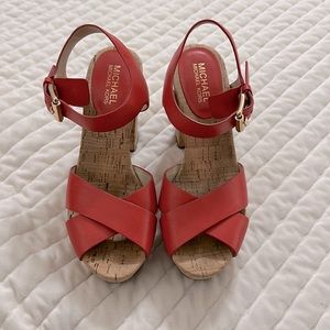 Michael Kors retro style cork platform sandals